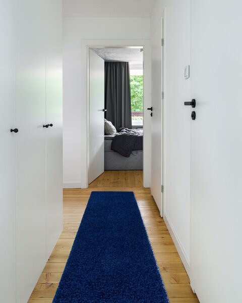 Covor, Traversa SOFFI shaggy 5cm albastru inchis - pentru bucătărie, hol și coridor
