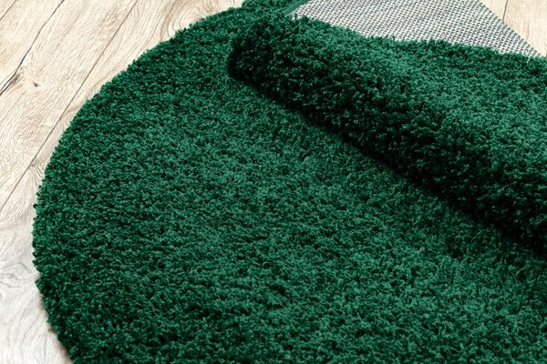 Covor SOFFI cerc shaggy 5cm sticla verde