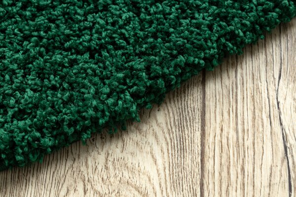 Covor SOFFI cerc shaggy 5cm sticla verde