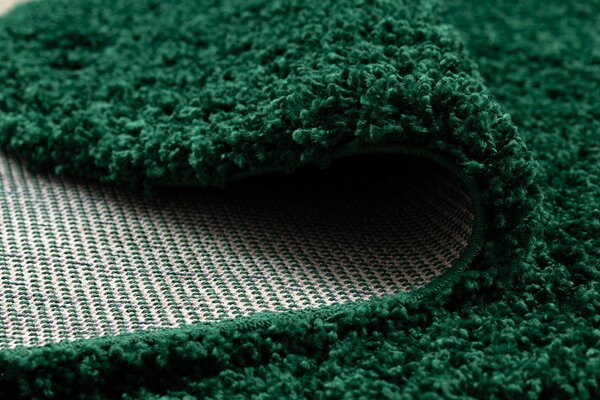 Covor SOFFI cerc shaggy 5cm sticla verde
