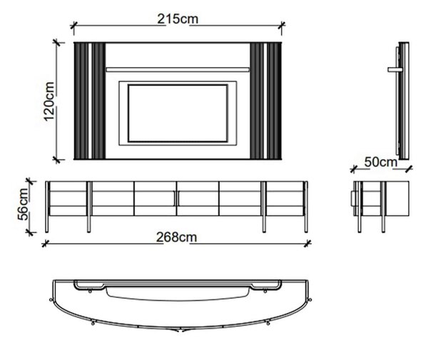 Set lemn masiv nuc Unitate TV Marquesa