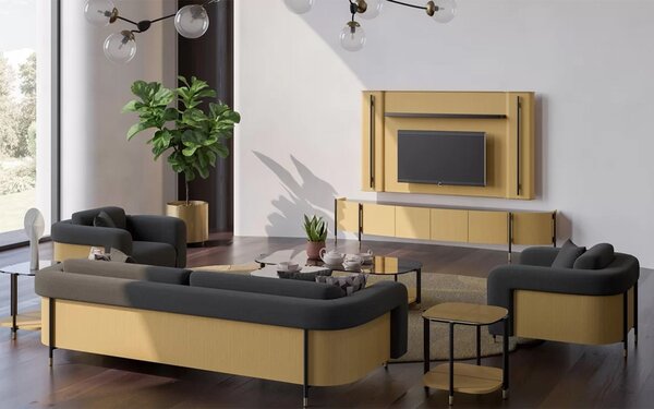 Set lemn masiv nuc Unitate TV Marquesa