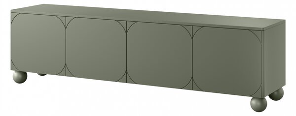 Dulap TV Sonatia II 200 cm cu patru uși cu sertar ascuns - olive