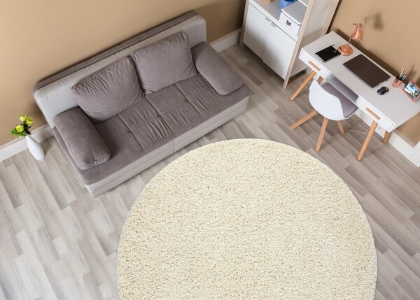 Covor SOFFI cerc shaggy 5cm cremă
