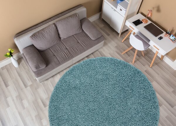 Covor SOFFI cerc shaggy 5cm albastru