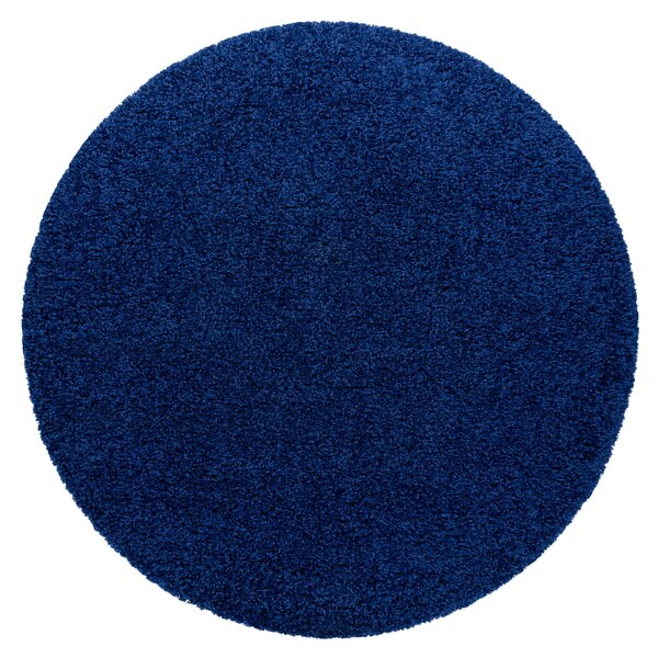 Covor SOFFI cerc shaggy 5cm albastru inchis