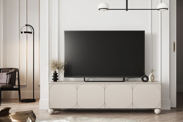 Comodă TV Sonatia II 200 cm cu patru uși pe picioare rotunde - casmir