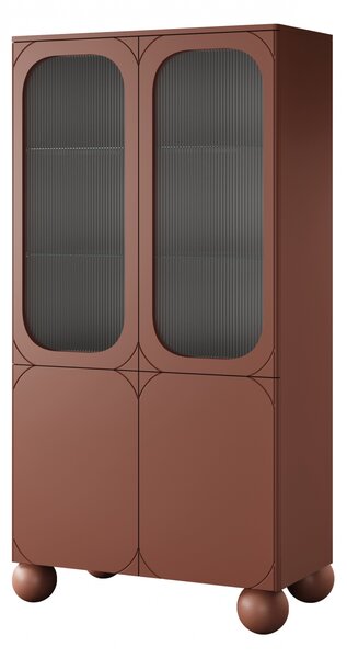 Vitrină Sonatia II 100 cm cu două uși pentru camera de zi - burgundy
