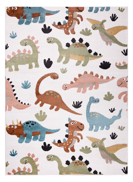 Covor FUN Dino pentru copii, Dinoszauruszok cremă