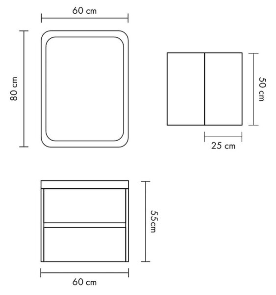 Set lemn masiv Mobilier Baie Suspendat Paige Model P1