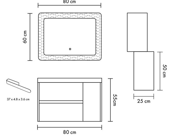 Set lemn masiv Mobilier Baie Suspendat Paige Model P3