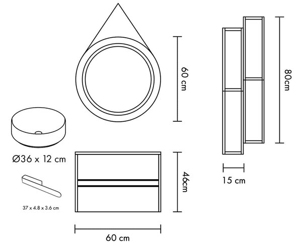 Set lemn masiv Mobilier Baie Suspendat Noce Model N1