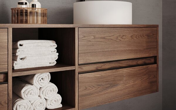 Set lemn masiv Mobilier Baie Suspendat Noce 2 Lavoare