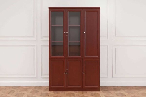Dulap lemn masiv Toronto cu uși din sticla Model A3, 120 × 40 × 200 cm