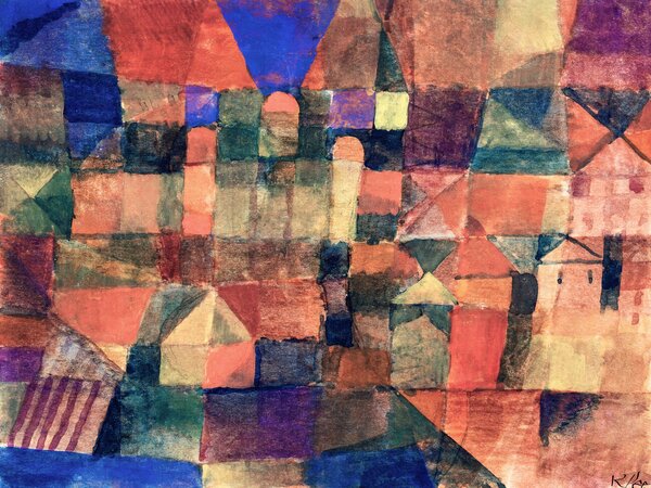 Artă imprimată City with Three Domes - Paul Klee, (40 x 30 cm)