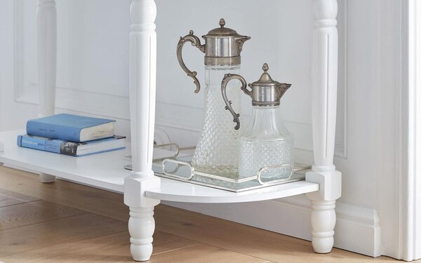 Consola lemn masiv alb Elizabeth, 120 × 43 × 80 cm