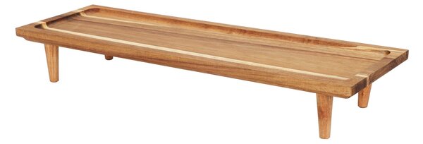 Tava din lemn cu picioare, maro, 55x18 cm