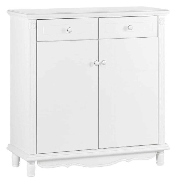 Dulap lemn masiv alb Pantofi Elizabeth, 95 × 39 × 98 cm