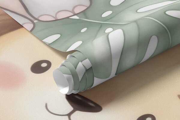 Tapet Animale de safari prietenoase pe nori pufoși, în nuanțe pastelate delicate, în stilul acuarelei, Imagini de fundal unice, w10004 : Uwalls.ro