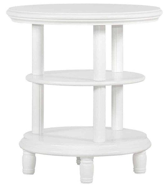 Masă lemn masiv alb de cafea rotunda Elizabeth 60x60cm