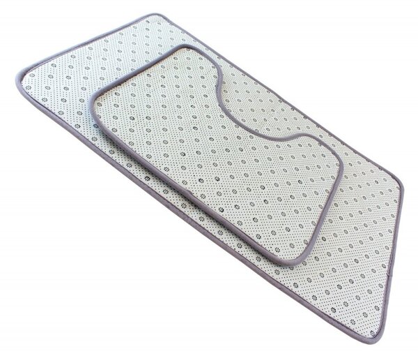 Set covoare baie, 2 bucati, absorbante, spuma memorie, gri
