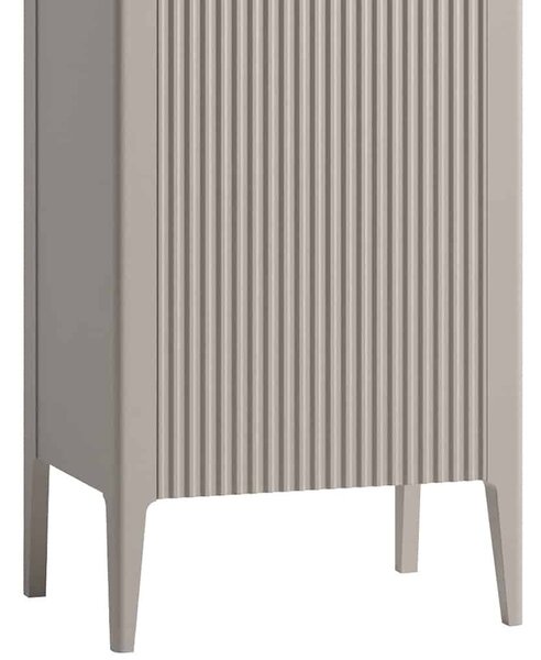 Vitrină lemn masiv nuc Napoli Crem/, 57 × 40 × 202 cm