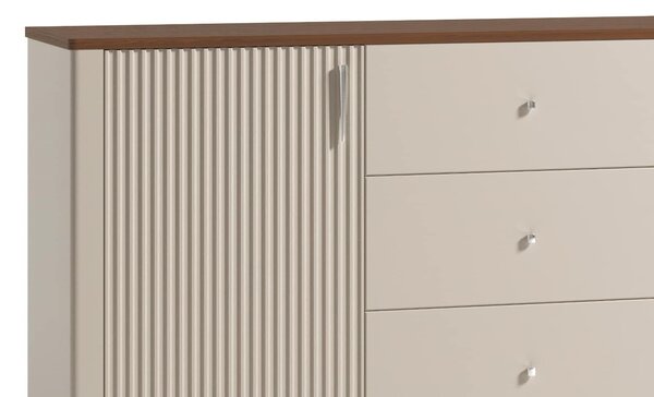 Comodă lemn masiv nuc Napoli Crem/, 162 × 40 × 90 cm