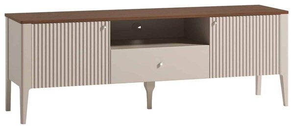 Comodă TV lemn masiv nuc Napoli Crem/, 162 × 40 × 56 cm