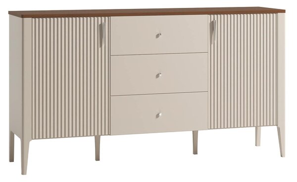 Comodă lemn masiv nuc Napoli Crem/, 162 × 40 × 90 cm