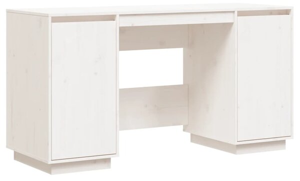 Birou, alb, 140x50x75 cm, lemn masiv de pin