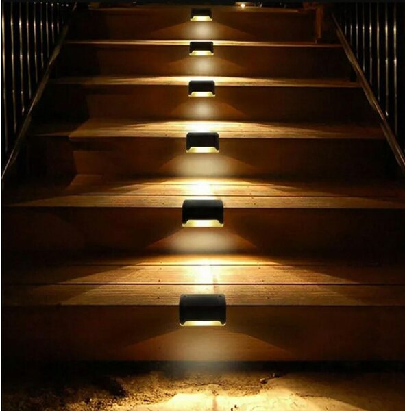 Set 4 lampi solare LED exterior, IP65, 100lm, 200mAh, 5V, 7,8 x 4,5 x 4,2cm, negru
