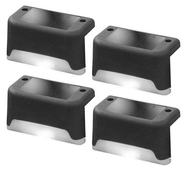Set 4 lampi solare LED exterior, IP65, 100lm, 200mAh, 5V, 7,8 x 4,5 x 4,2cm, negru