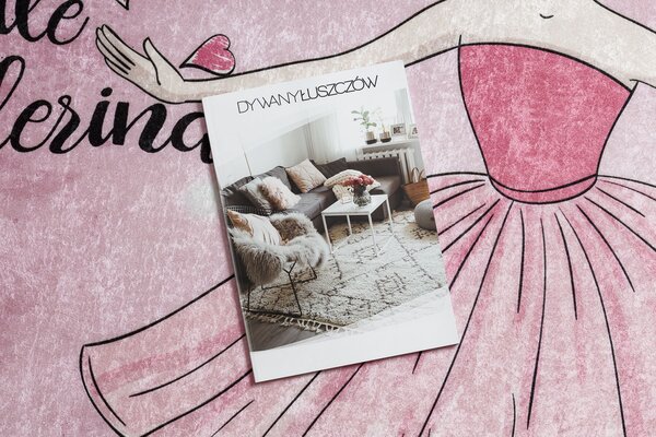 BAMBINO 2185 covor lavabil Balerina, pisicuta pentru copii anti-alunecare roz - SECUNDAR-COTATI PRODUSUL