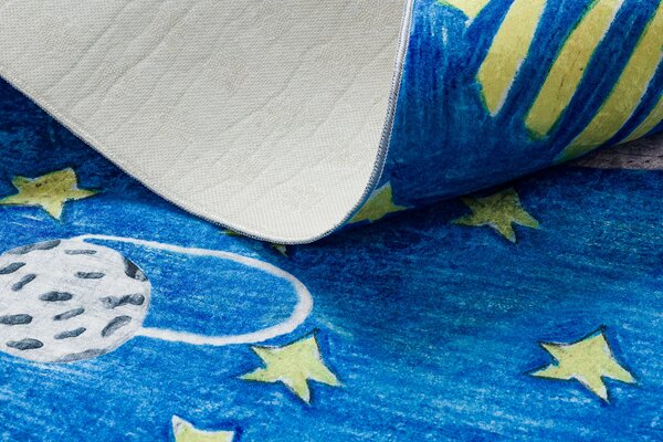 BAMBINO 2265 covor lavabil rachetă spațială pentru copii anti-alunecare - albastru