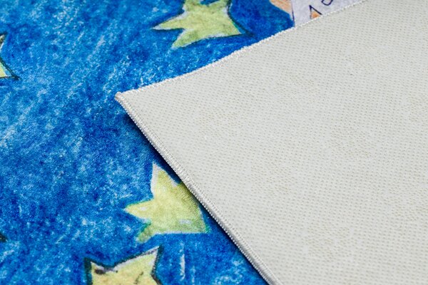 BAMBINO 2265 covor lavabil rachetă spațială pentru copii anti-alunecare - albastru