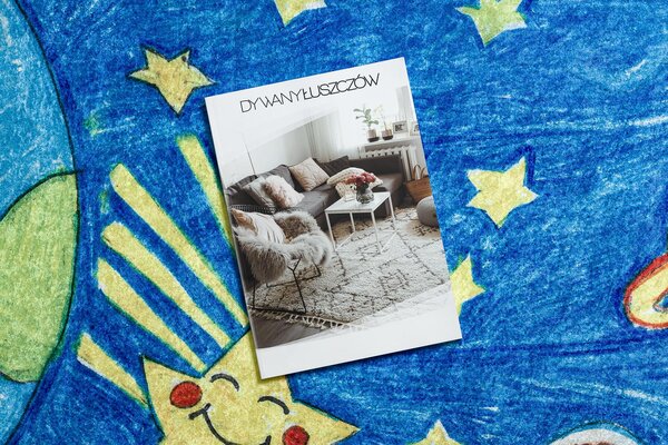 BAMBINO 2265 covor lavabil rachetă spațială pentru copii anti-alunecare - albastru