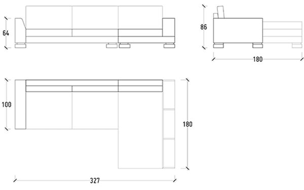 Coltar lemn masiv Panfilo 327/, 180 × 86 × 100 cm