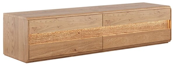 Comodă TV stejar masiv Dominic, 184 × 44 × 48 cm