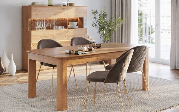 Masă stejar masiv Dining Dominic 180/200/, 220 × 100 × 78 cm - 180x100x78cm