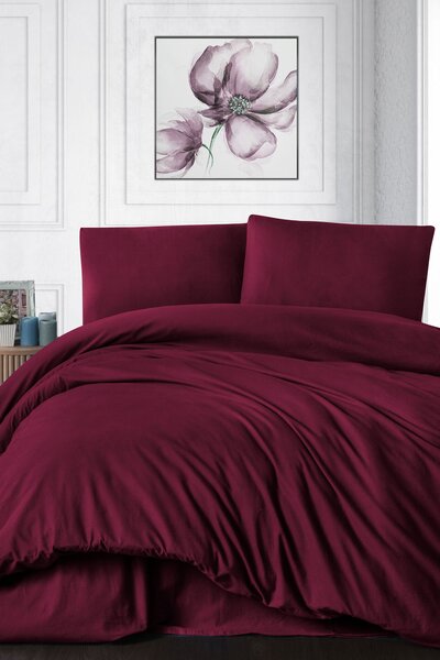 Lenjerie de pat de lux Solid rosu 220x200 cm