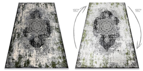Covor VINCI 1516 modern Rozetă vintage - structural fildeş / verde