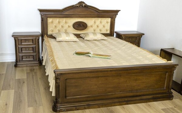 Băncuță lemn masiv nuc Briston, 110 × 45 × 50 cm
