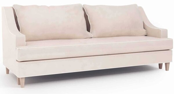 Canapea lemn masiv crem Extensibilă Elizabeth 225x94cm