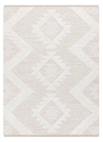 Covor ECO SISAL BOHO MOROC Caro 22312 franjuri - structural bej / cremă, covor reciclat