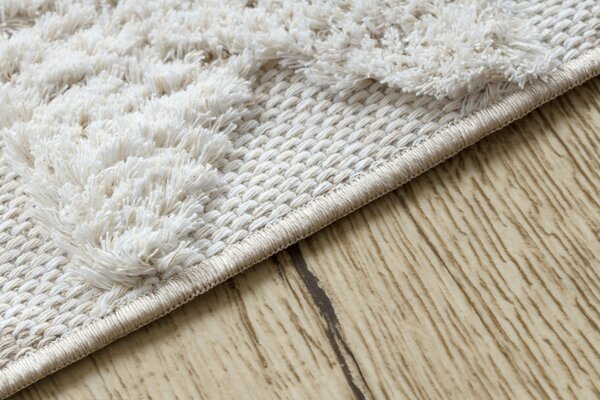 Covor ECO SISAL BOHO MOROC Caro 22312 franjuri - structural bej / cremă, covor reciclat
