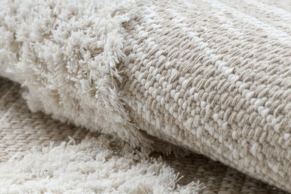 Covor ECO SISAL BOHO MOROC Caro 22312 franjuri - structural bej / cremă, covor reciclat