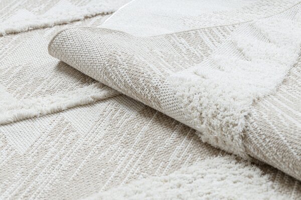 Covor ECO SISAL BOHO MOROC Caro 22312 franjuri - structural bej / cremă, covor reciclat