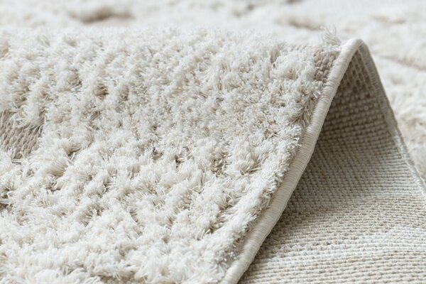 Covor ECO SISAL MOROC 22331 Absztrakció, boho franjuri - structural bej / cremă