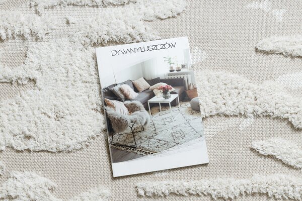 Covor ECO SISAL MOROC 22331 Absztrakció, boho franjuri - structural bej / cremă
