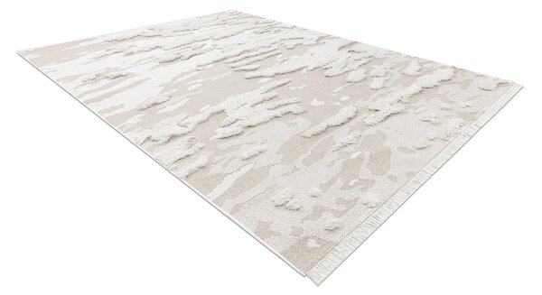 Covor ECO SISAL MOROC 22331 Absztrakció, boho franjuri - structural bej / cremă